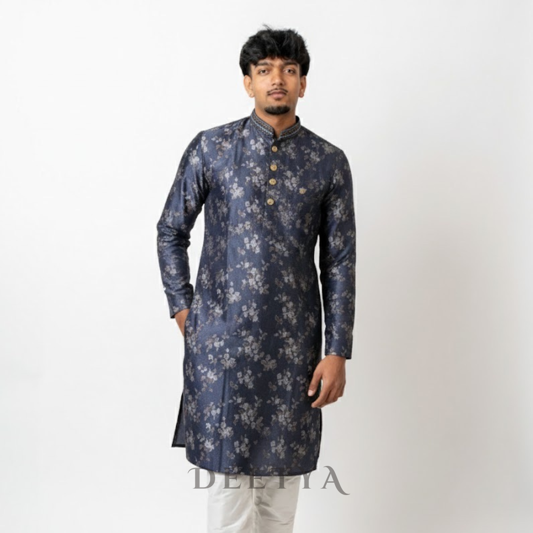 Blue Floral Kurta
